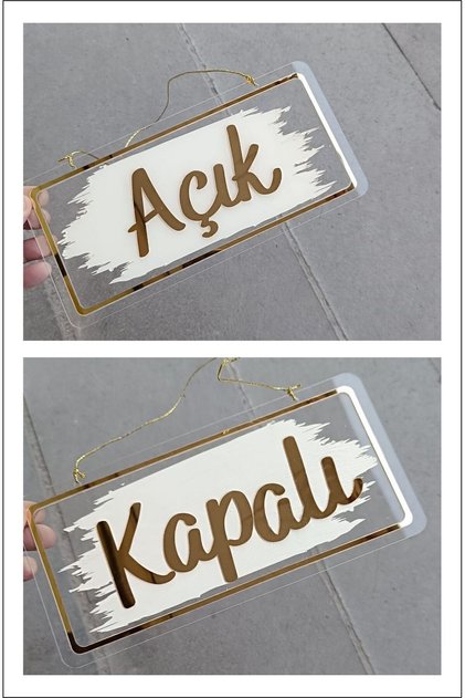 Açık Kapalı Yazısı | Açık Kapalı Tabelası | Mağaza Kapı Yönlendirme Levhası (Pleksi)