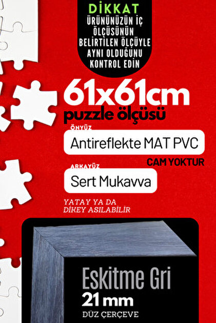 nページ AtlasSG 21mm- 61x61 Cm Antireflekte Mat Pvc Li Fotoğraf 1000 parça