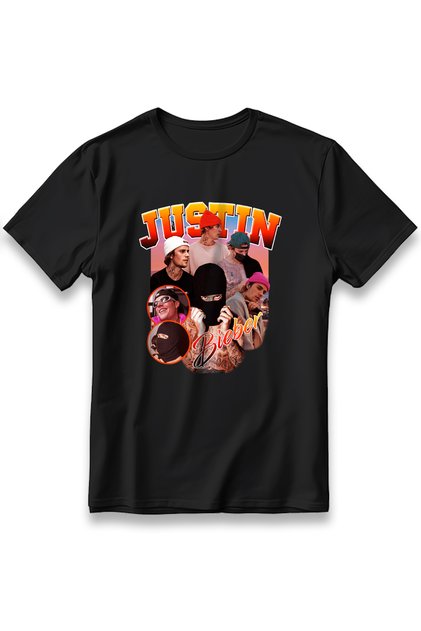 Justin Bieber T-Shirt Model Printed Oversize Unisex 100% Cotton Breathable Thick Fabric T-Shirt