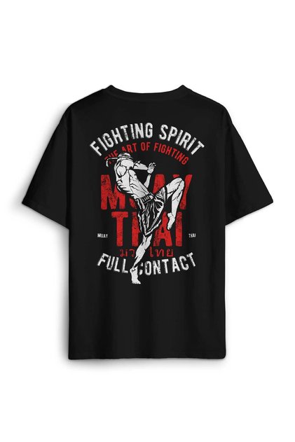Black Oversize T-Shirt - Muay Thai Back Front Printed Unisex T-Shirt