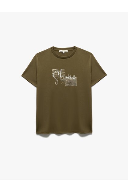 Printed Crew Neck Short Sleeve Women's T-Shirt