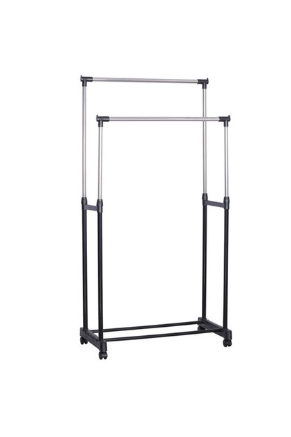 Home simple assembly double pole drying rack