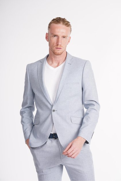 Indigo Linen Men's Suit - Intersivin Slim Fit, Lycra