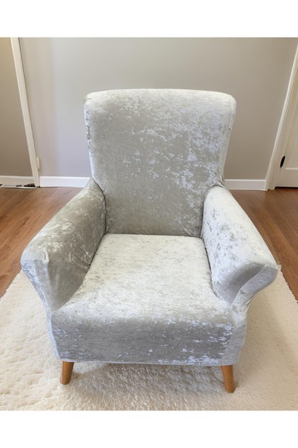 Armchair Seat Cover Lycra Fabric, Square Pattern, Single Sofa Cover