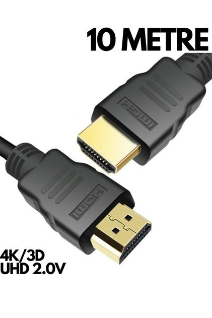 HqSpeed 10 Metre 4K Ultra HD 3D HDMI Kablo – Ethernet Destekli Altın Uçlu Yüksek Hızlı TV PC Projeksiyon Uzun Mesafe