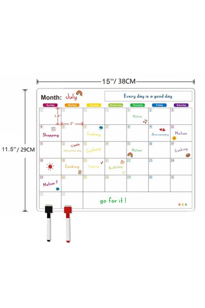 L With 2 pen Magnetic Calendar For Fridge Monthly Weekly Planner Calendar Table Dry Erase Whiteboard