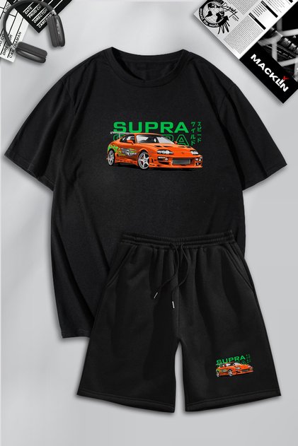 Unisex Men Women Fast and Furious Supra Printed Special Design Oversize Tshirt and Shorts Tracksuit Set