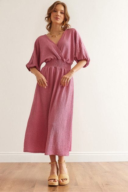 strapless open back dress Shop Pink Plain Midi Belted Dress - Women's Casual A-Line main image 0
