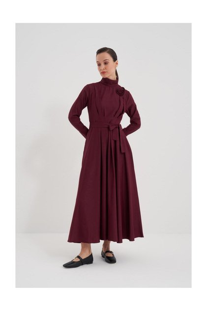 Pleated Dress with Chest Detail