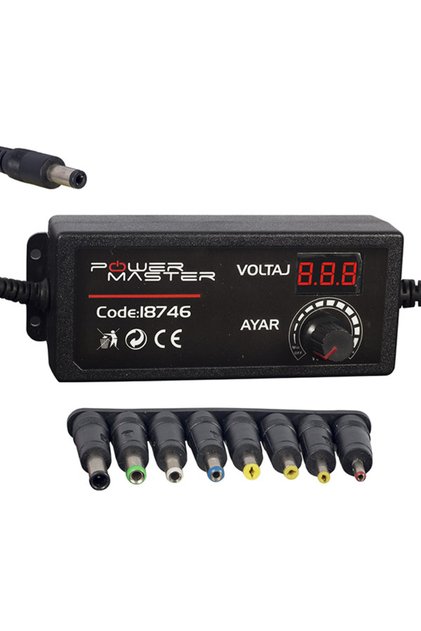 PM-18746 3 Volt - 12 Volt - 5 Amper Çok Uçlu Ayarlı Kademeli Adaptör
