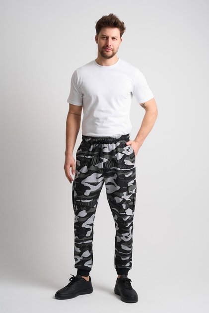 Camouflage Patterned Cargo Pocket Sweatpants (E21-72102)
