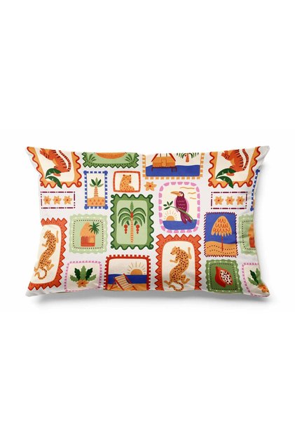 Rectangular Sunkiss Patterned Double Sided Printed Suede Throw Pillow Cover