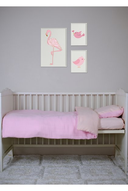 100% Cotton Muslin-Akfil Baby Duvet Cover Set Suitable for Reversible Use
