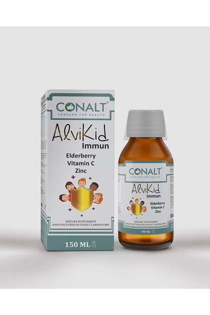 Alvikid Immun – Çocuklara Özel Kara Mürver, C Vitamini ve Çinko İçeren Premium Takviye (150 ml)