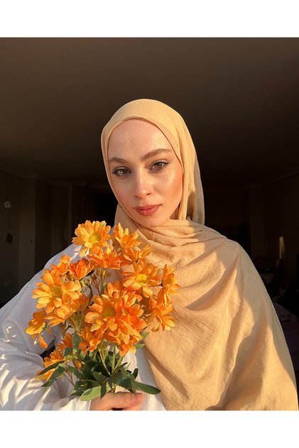 Rustic Cotton Shawl Gold Color (Thin, Comfortable and Comfortable, No Ironing Required)