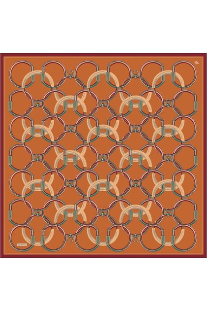 Classic Patterned Twill Pure Silk Scarf 9203D 89