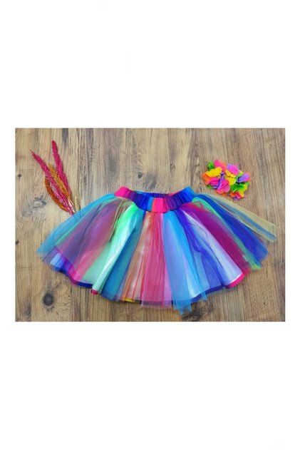 Multi-Color Tutu Skirt, Girls' Rainbow Skirt, April 23 Tutu Skirt (Lined) Tutu Skirt