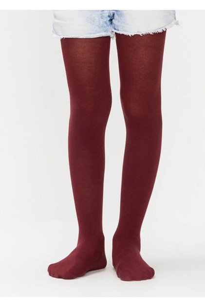 Micro 40 Claret Red Children's Pantyhose 3 Sizes 6-8 Years. Medium Thick Mat