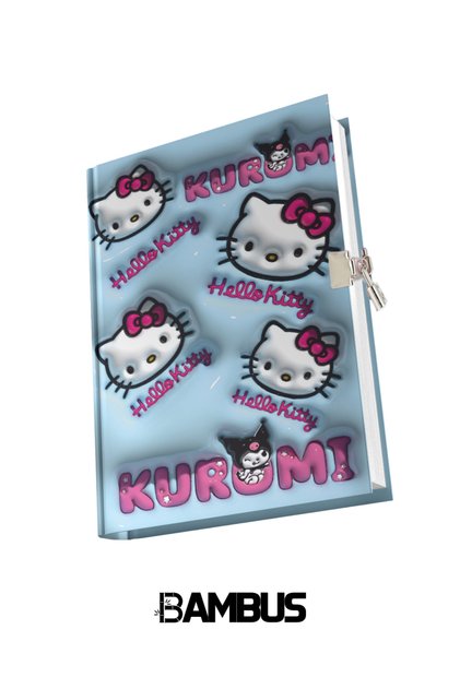 3D Printed Hard Cardboard Ziplock Cover Memory Book Daily Memory Book Kuromi