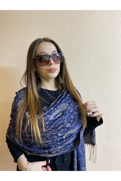 Pashmina Shawl Viscose Women's Pashmina Shoulder Shawl 180X75 cm Tasseled High Quality Gift