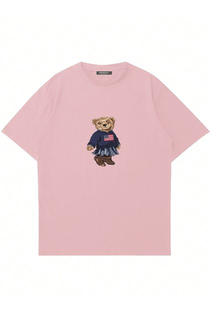 Unisex Teddy Girl Printed Crew Neck Oversized Tshirt