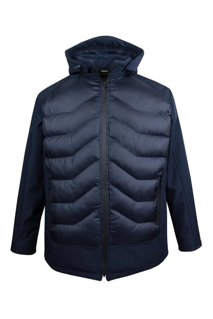 Large Size Padded Softshell Coat Navy Blue