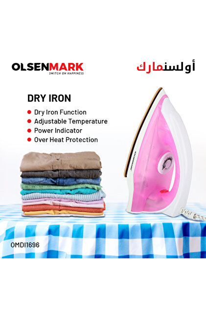 Dry Iron 1200 W OMDI1696 White/Pink