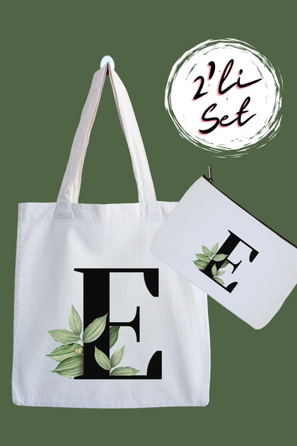 Letter E Waterproof Cloth Bag and Pen Holder 2-Piece Advantage Set