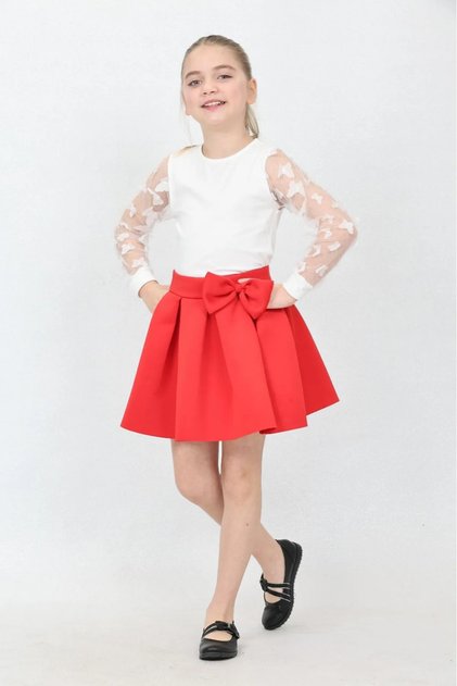 Girl's Bottom Top Suit Tshirt Skirt 23 April 29 October Show Outfit