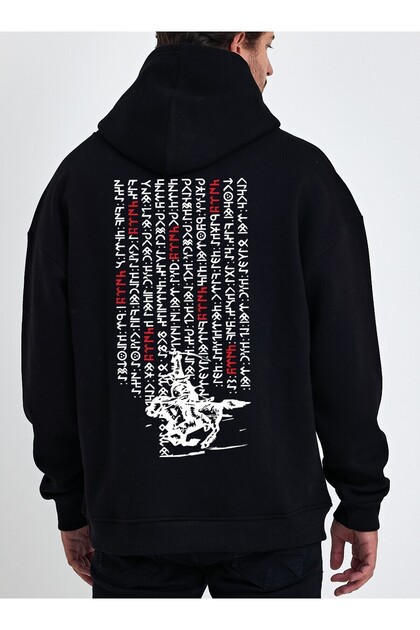 Uniquetex Vek Göktürk Alfabesi Özel Tasarım Oversize Sweatshirt