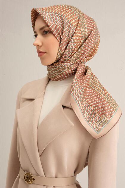 Classic Patterned Pure Silk Sura Scarf 9319D 83