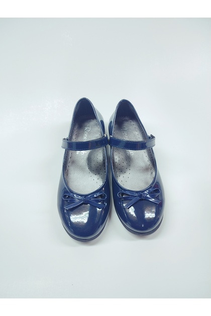 Navy Blue Patent Leather Baby Girl Orthopedic Ballerina Shoes