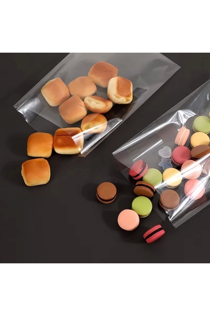 Transparent Gelatin Without Shiny Band - Cookie Accessory Bag 8x17cm 500gr 500 Pieces