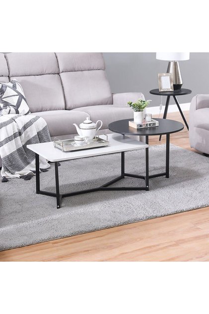 Davide Coffee Table L60xW125xH50cm - White/Black