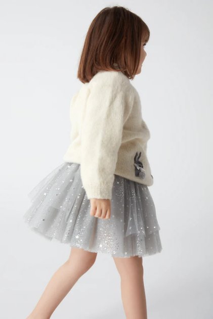 Peti̇t Coral 01-06 Years Old Girls Stardust Tutu Skirt - Silver