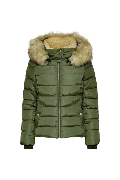 Green Women's Coat ONLNEWCAMILLA FUR HOOD JACKET CC OT