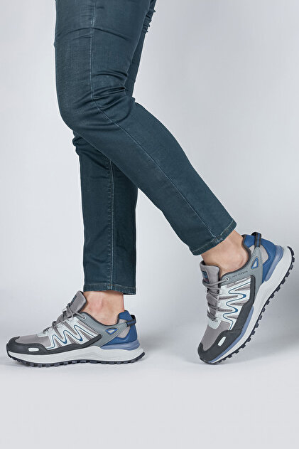 Jump 29707 Gri - Indigo Mavi Erkek Su Geçirmez Outdoor Spor
