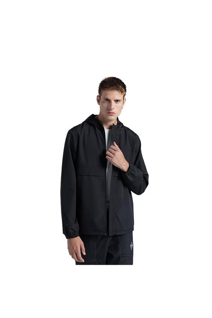 Authentic Airy Men's Raincoat 381S3Qw-005 Black