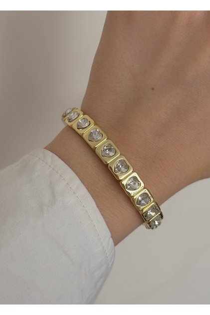 Rubber Bracelet with Heart and Stone