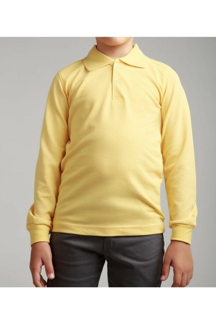 Unisex Children's Polo Neck Long Sleeve Turquoise T-shirt