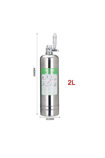2L Aquarium CO2 Generator system Kit Stainless Steel CO2 Cylinder Generator System Carbon Dioxide Re