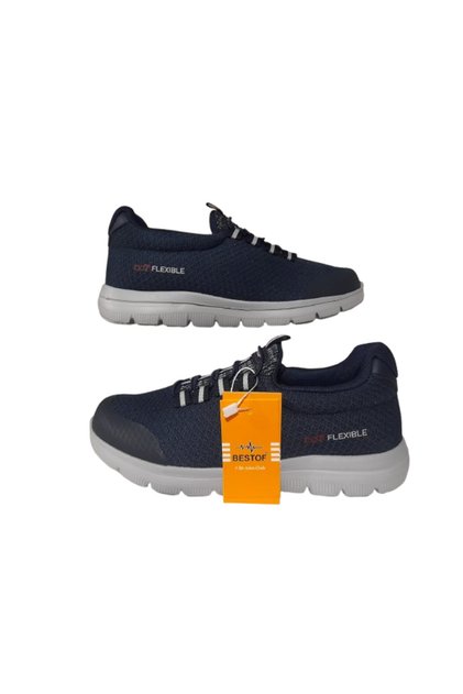 Bestof Navy Blue Elastic Lightweight Unisex Walking Casual Shoes
