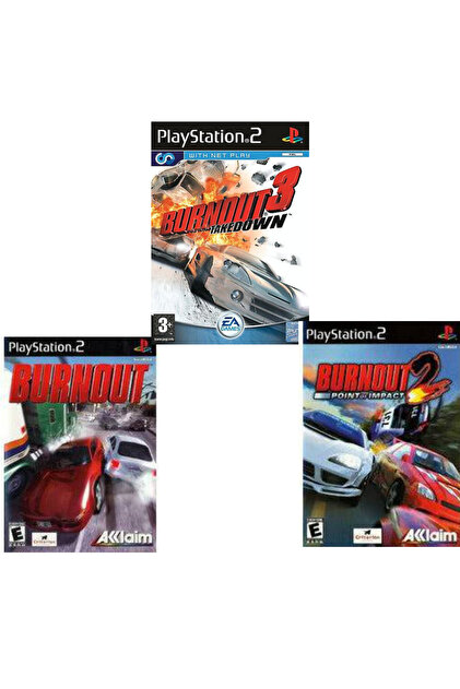 Tigdes Playstatıon 2 Burnout 1-2-3 Araba Yarış Oyunu 3 Lü Seri
