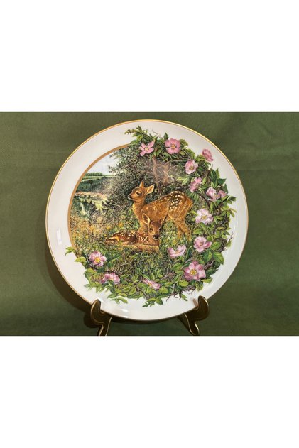 1988 alman bund tierjunge porselen duvar tabağı tabak 23 cm çapında