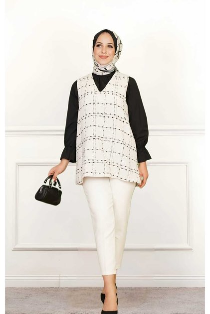 V-Neck Tweed Sweater