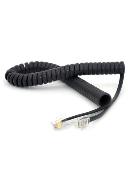 Siyah Telefon Ahize Spiral Kordon Kablosu