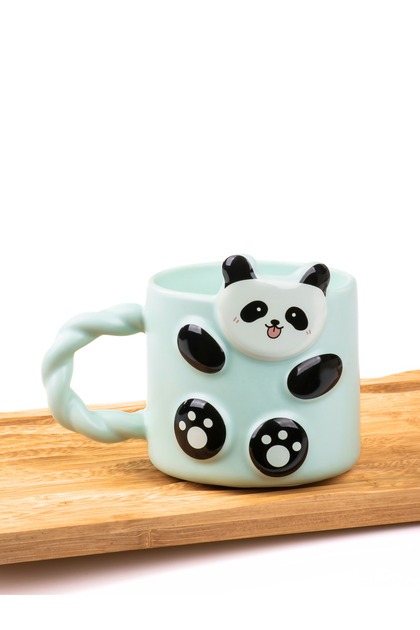 3D Panda Embossed Porcelain Mug – 360ml, Cute and Stylish Design