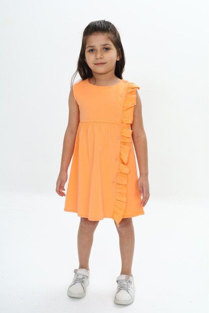 Girl's Ruffle and Snap Detailed Dress