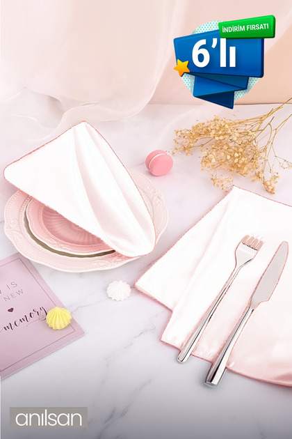 6-Piece 100% Cotton Napkin White Hotel, Presentation, Restaurant, Event