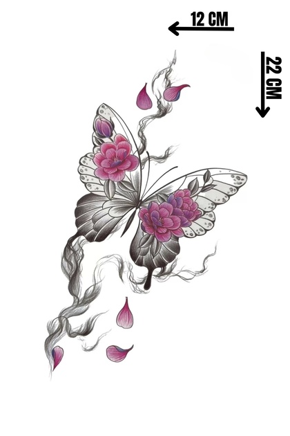 Geçici Kelebek Figürlü Dövme Tattoo